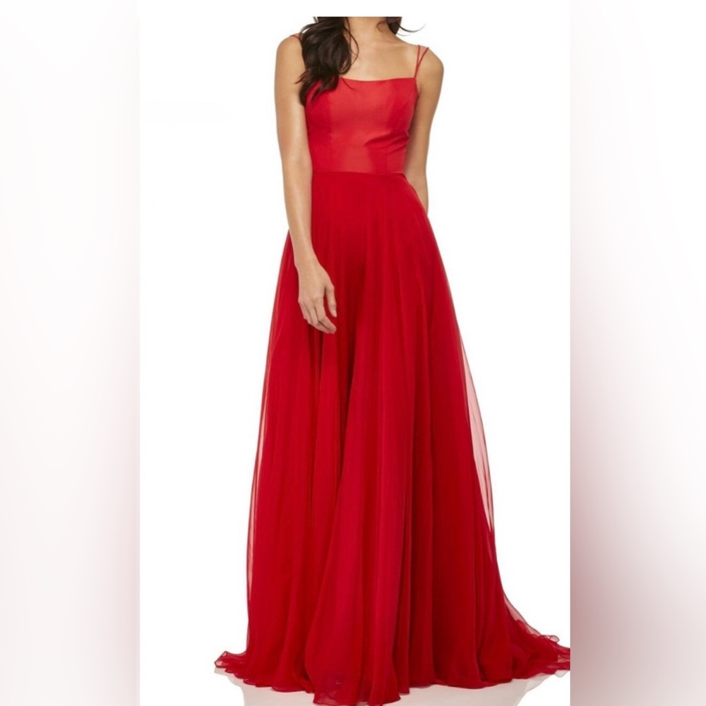 Red Sherri Hill Corset Ballgown Size 0